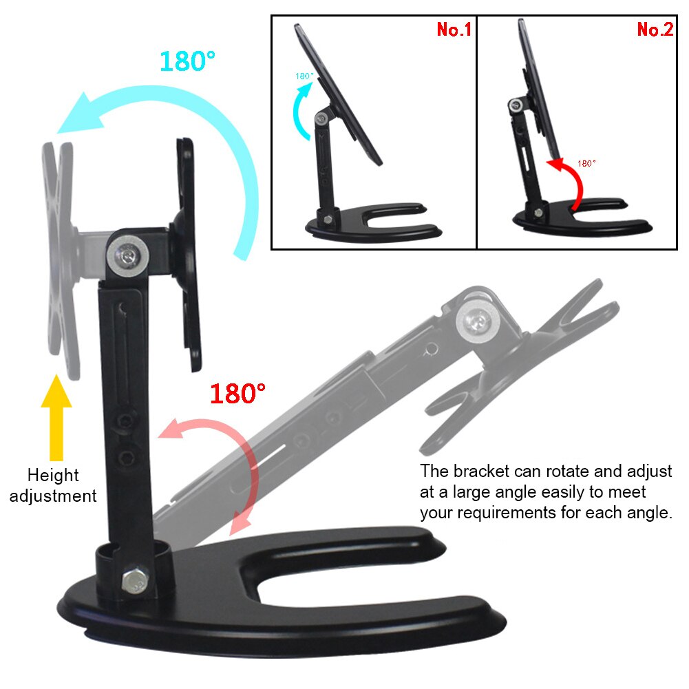 Phone Holder Universal Swivel Monitor Desk Stand Display Height Adjustable Home Office TV Tablet Computer Aluminium Alloy