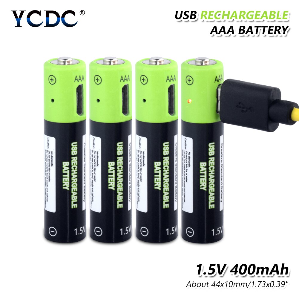 Aaa Usb Oplaadbare Batterij Lipo 400Mah Batterij Oplader Kabel Toys Afstandsbediening Batterijen Lithium-polymeer Batterij