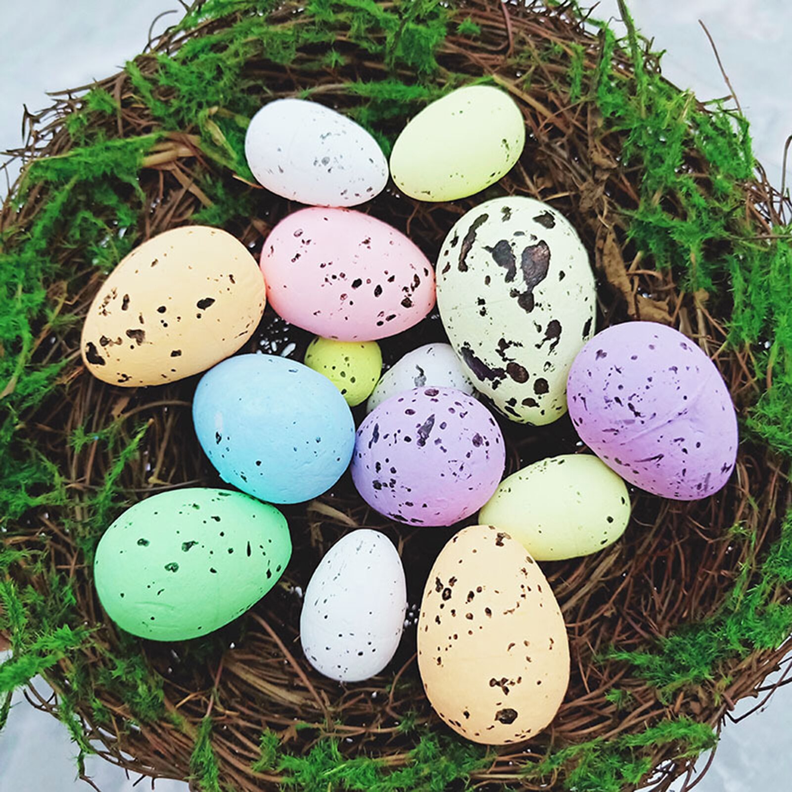 20 ostereier in leuchtenden farben, diy-ostereier, ungiftig, fröhliche osterdekoration