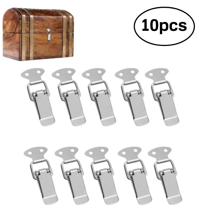 10pcs Stainless Steel Toolbox Toggle Latch 72mm Length Cabinet Spring Loaded Toggle Clamps Box Clasp Buckle Trunk Latch Catches