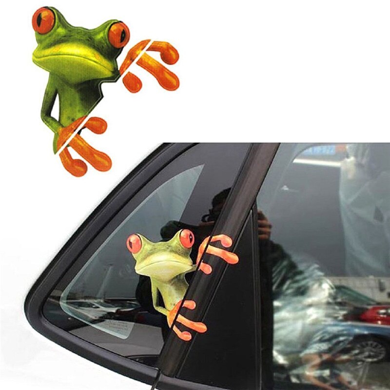 3D Funny Frog Vinyl Decal Car Stickers Car Window Exterior Styling Decoration Car Accessories Auto Product Car Wrap