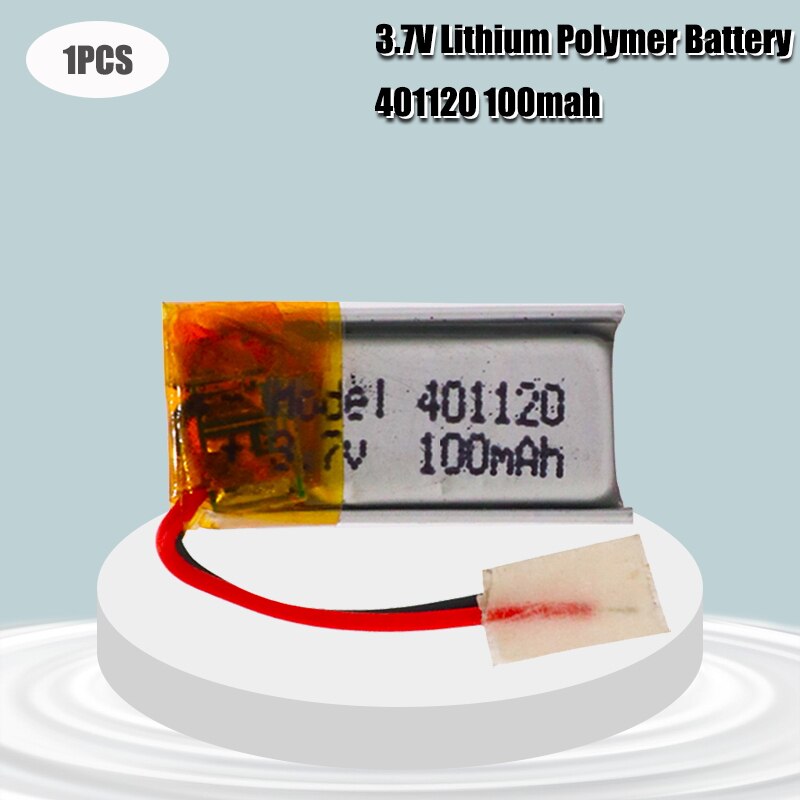 401120 Li-ion Polymer Battery 3.7v 100mah Rechargeable Batteries CE FCC ROHS Certification Safe Power Supply: 1PCS