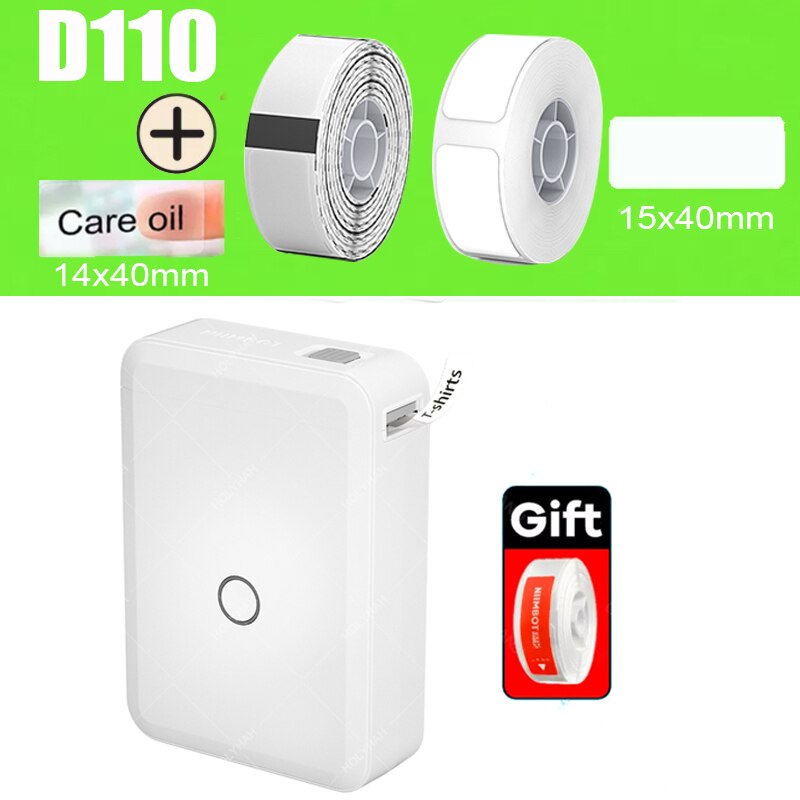 Niimbot D110 Mini Thermal Label Maker Wireless Bluetooth Label Printer Available for Phone Office Home DIY Price Date Sticker: D110 1540T