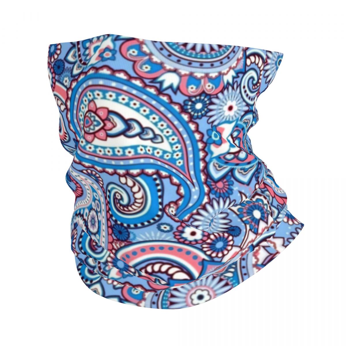 Custom Black Bandana Pattern Bandana Neck Gaiter for Hiking Cycling Women Men Wrap Scarf Paisley Style Headband Warmer: Brown