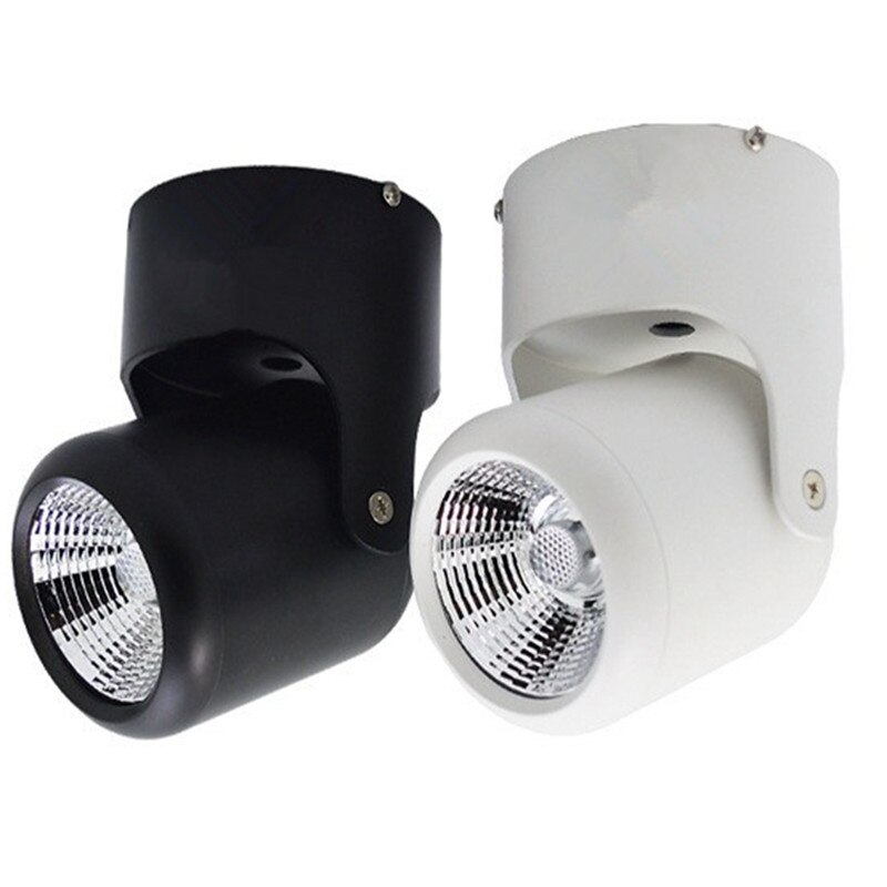 1pcs/lot IP65 WALL down light black Shell/white Cob 15w Led Track Spotlight Rail Spot Light Lamp Ac85-265v