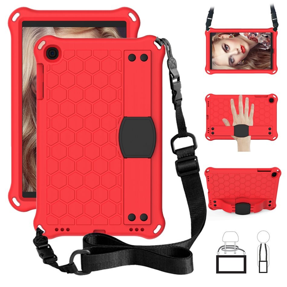 Coque de protection intégrale antichoc pour tablette et Samsung, support EVA pour Galaxy Tab A 10.1 et SM T510 T515: Rouge