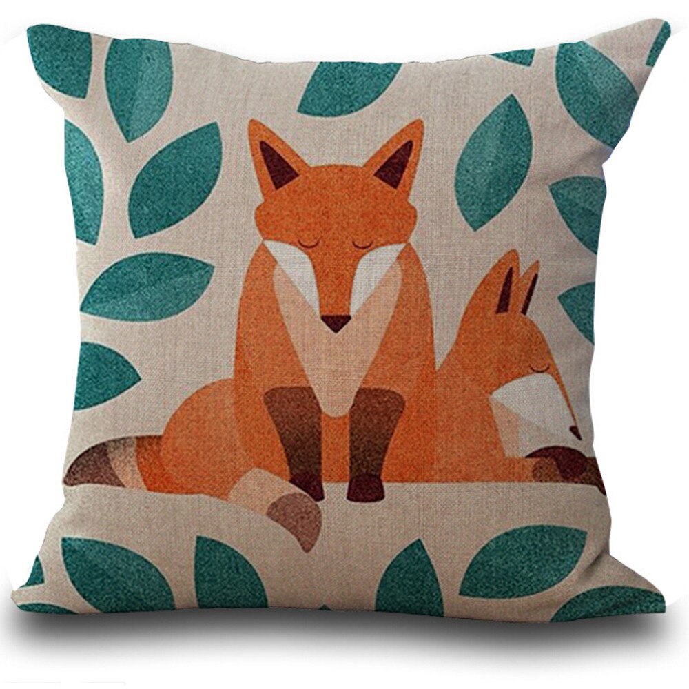Op Voorraad Gratis Shippingfox Print Slaapbank Home Decoratie Kussensloop Kussenhoes Ondersteuning