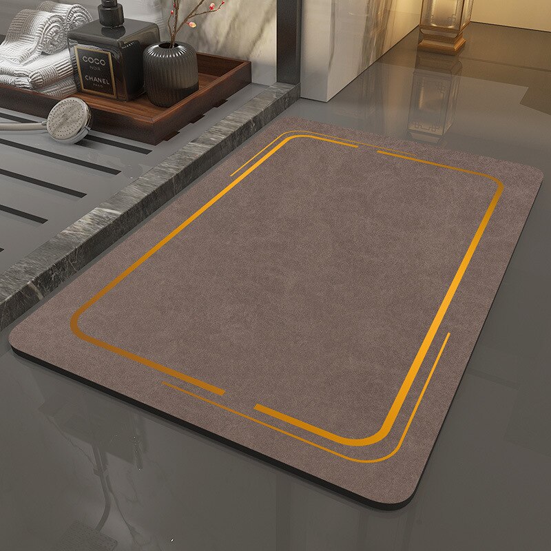 Snel Droog Badkamer Mat Moderne Thuis Bad Tapijt Wc Bad Floor Tapijten Water Absorberende Douche Deurmat Rechthoek Ovale: rectangle coffee / 50x80cm