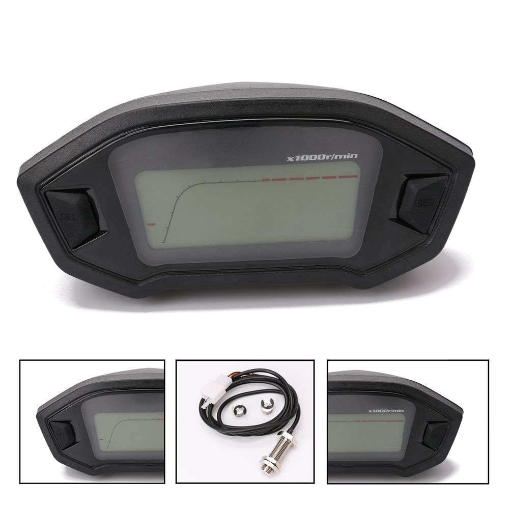 Universel Moto LCD Compteur de Vitesse Numérique Kilométrage Rétroéclairage Moto pour2, 4 Cylindres