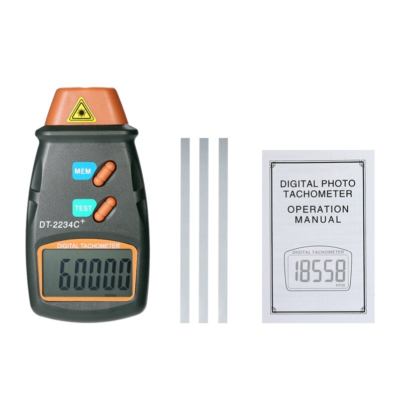 Tachymètre numérique tr/min compteur sans Contact 2.5 tr/min-99999 tr/min affichage Lcd compteur de vitesse Dt2234C testeur de vitesse
