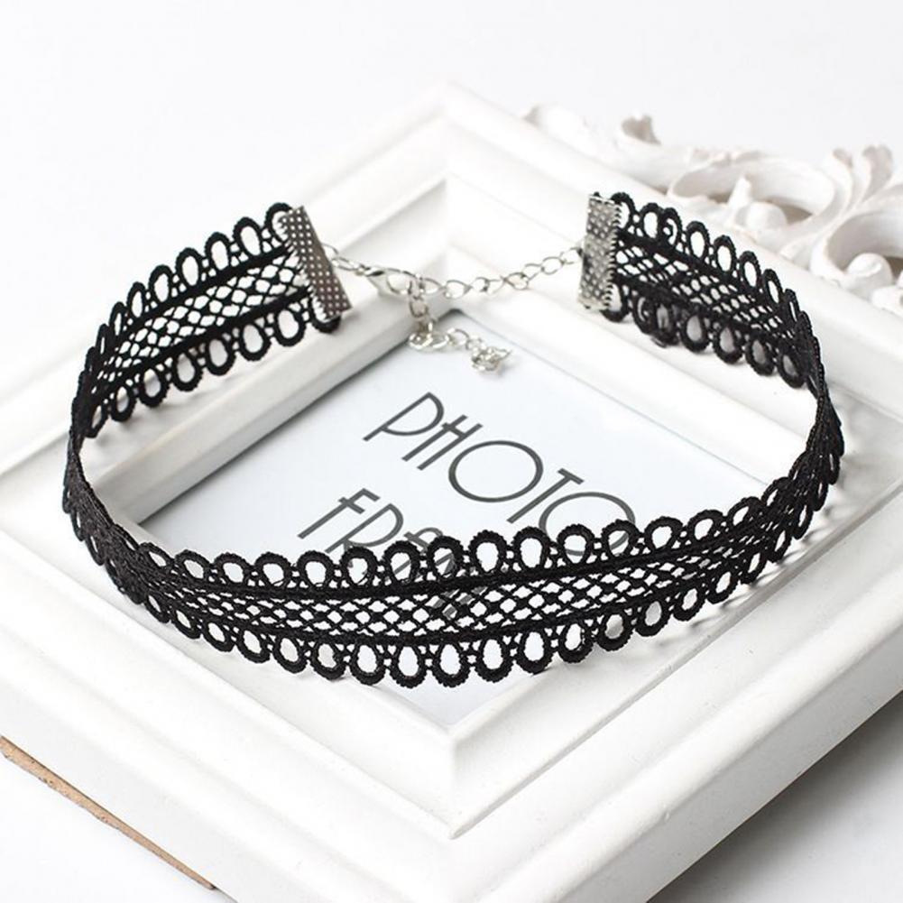 6Pcs Exquisite Lace Decor Choker Ketting Mooie Elastische Polyester Vrouwen Choker Voor Party