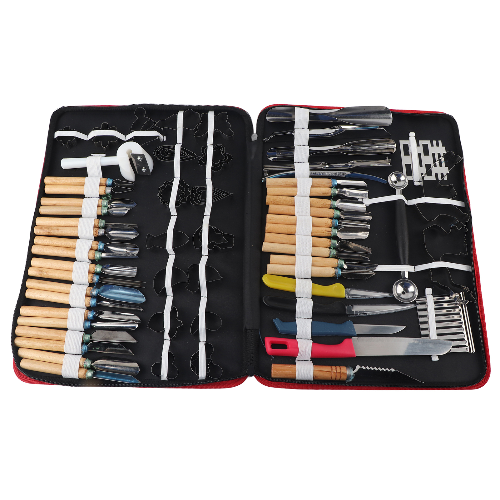 80 -piece food carving peeling tool set, stainless chrome steel garnishing cutting tool for fruits and vegetables: Default Title