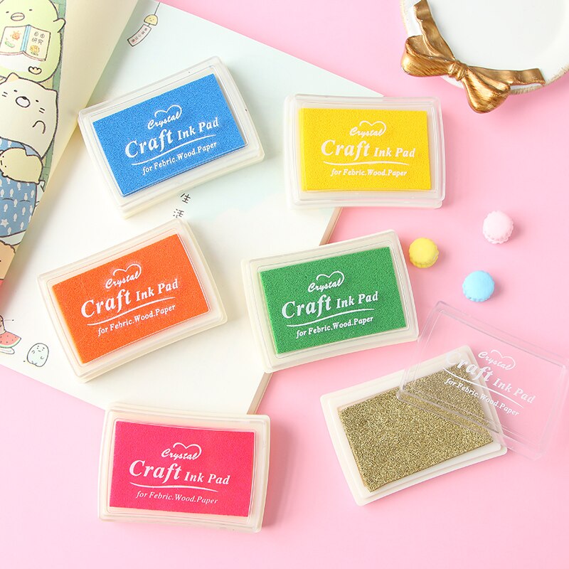 Enkele Solo Kleur Stempelkussen Blauw Koffie Geel Goud Zilver Kleuren Beschikbaar Diy Hobby Decoratie Inkt Pad Set