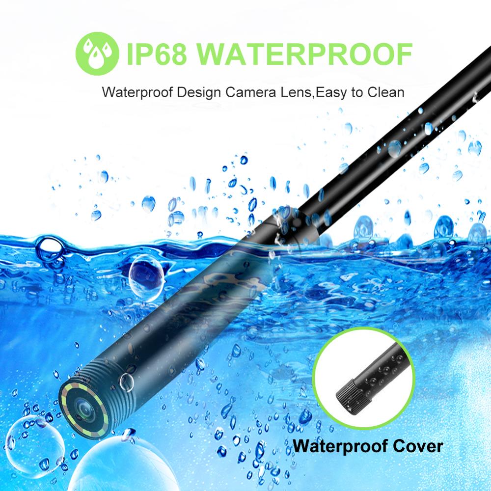 Wireless Endoscope 2MP IP68 8mm Waterproof Wifi Borescope Far Focal Car Inspection Flexible Mini Camera for IOS Android PC