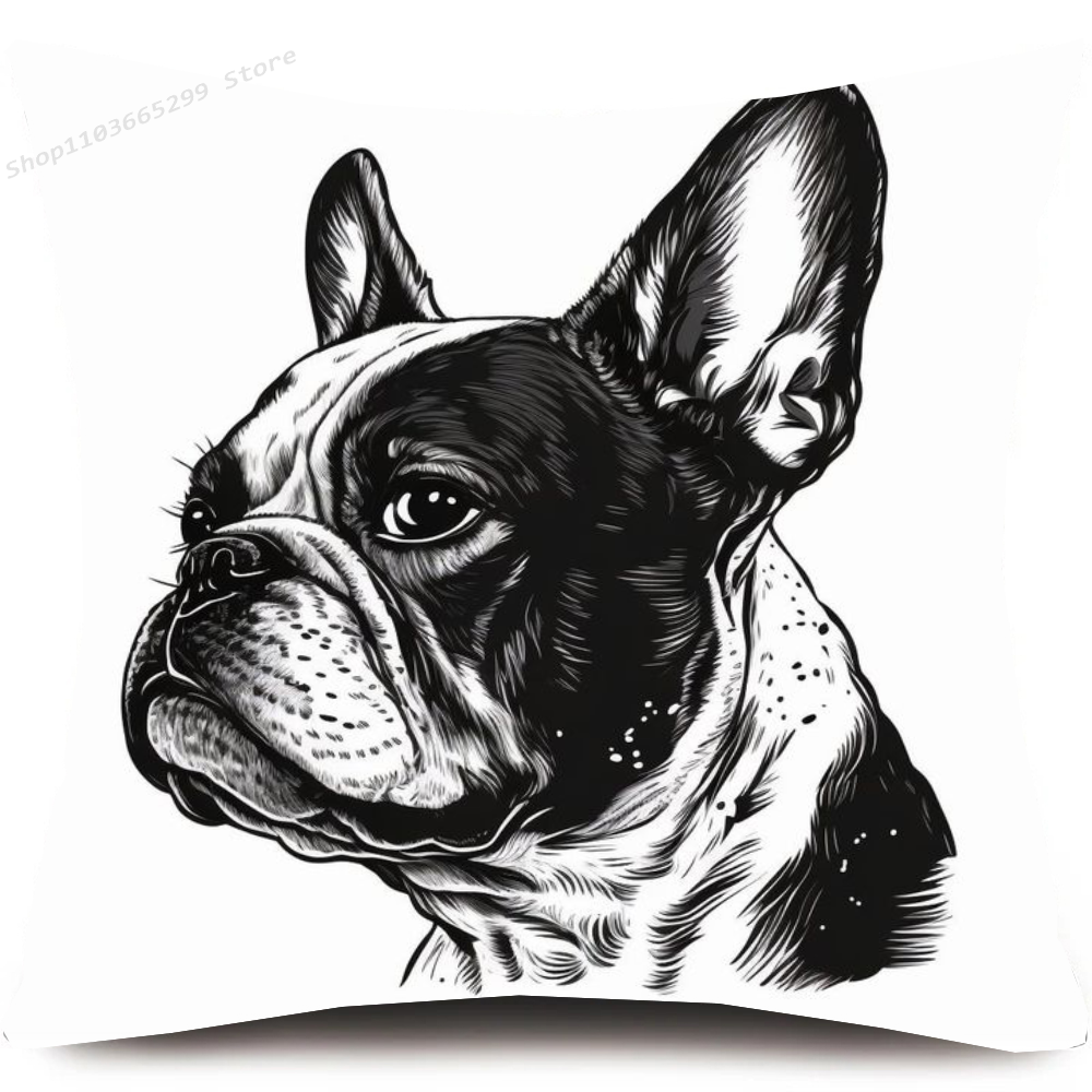 Niedlicher Haustier-Kissenbezug mit französischer Bulldogge, Kissenbezug, Sofa-Kissenbezug, Raumdekoration: 470*1200mm / Braun