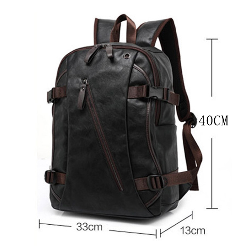 MAGIC UNION Men Oil Wax Leather Backpack Men's Casual Backpack & Travel Bags Western College Style Man Backpacks Mochila Zip Men