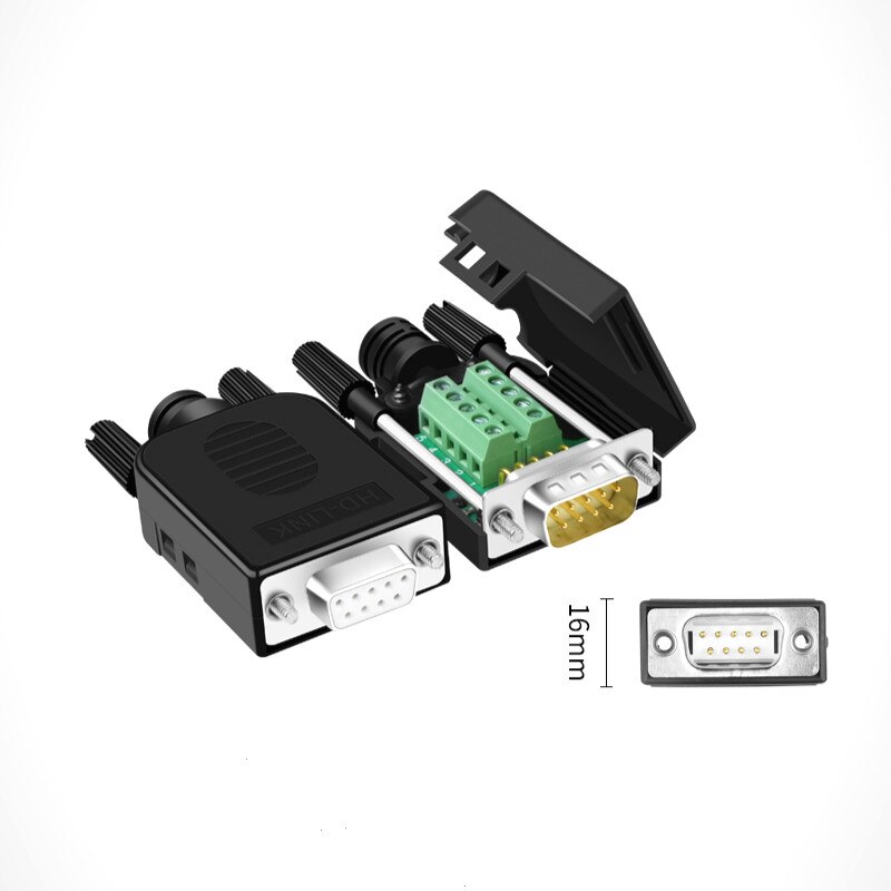 DB9 Connector RS232 Mannelijke/Vrouwelijke D-SUB 9 Pin Plug RS485 Breakout Terminals 21/24 Awg Wire Solderless Com Connectors DB9