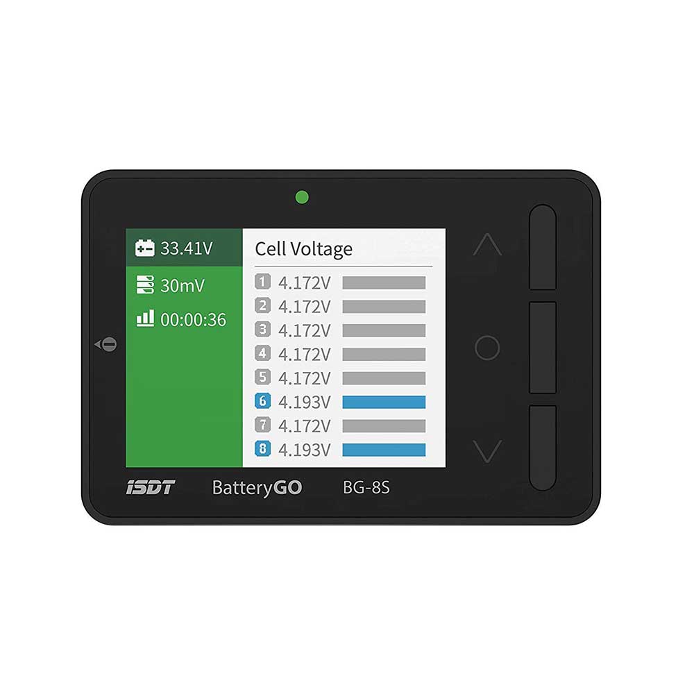 ISDT BattGo BG-8S Battery Meter, LCD Display Digital Battery Capacity Checker Battery Balancer Battery Tester for LiPo/Life etc