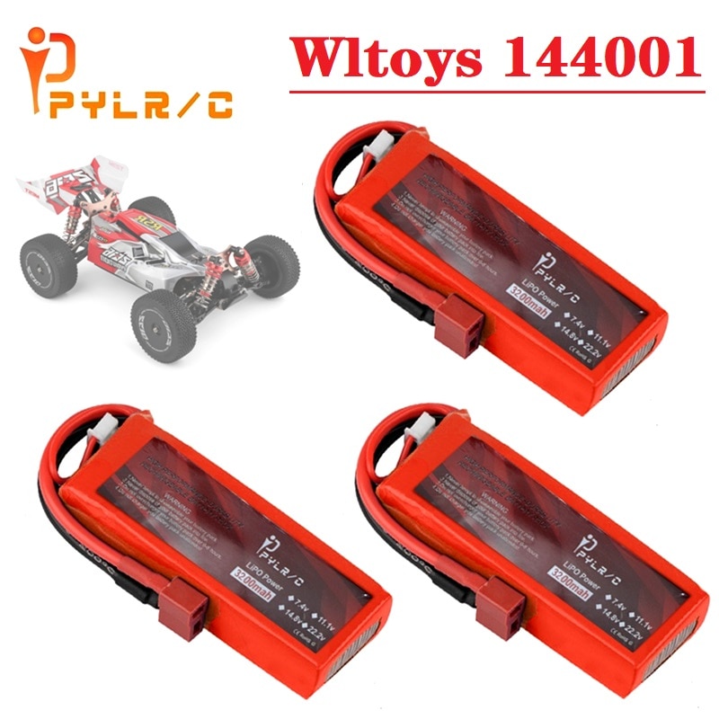 7.4V 3200mah Lipo Battery for Wltoys 1:14 144001 RC Car toys Parts Battery for RC Car Wltoys 144001 1-5PCS 7.4V Battery T Plug