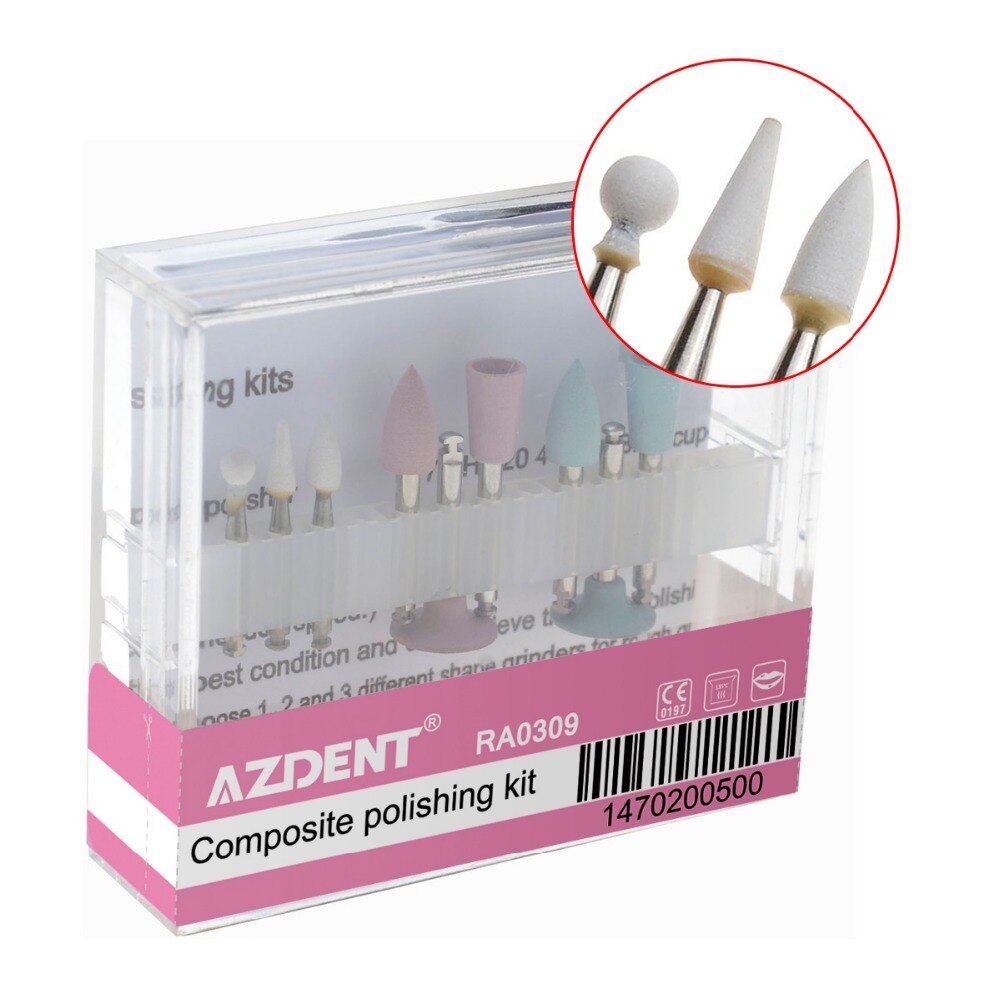 Caja de pulido de dientes Dental RA0309, kit compuesto de higiene bucal de contraángulo de baja velocidad, 10 unidades