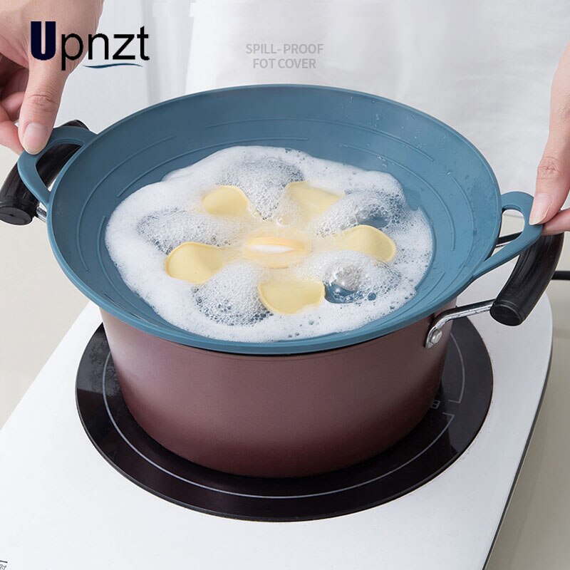 32CM Silicone Anti-Spill Pot Lid High Temperature Resistant Splash-Proof Anti-Boiling Thickened Pot Lid Kitchen Petal Fresh-Keep