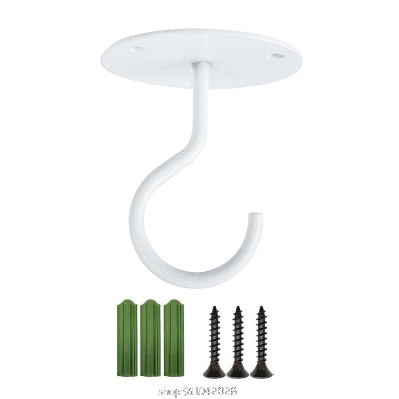 Wall Mount Ceiling Hook Bracket Hanger for Hanging Bird Feeders Lanterns Wind Chimes Planters Decoration N23 20: White