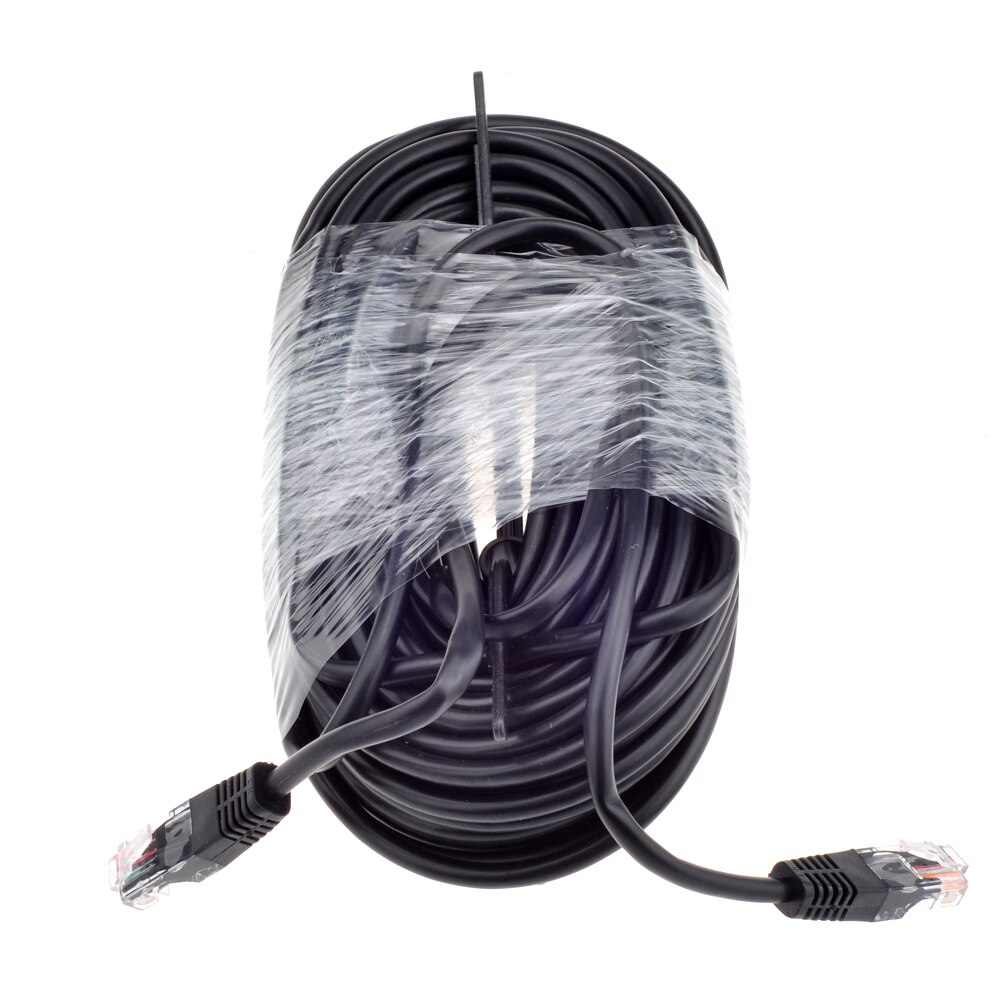 Gadinan 8pcs RJ45 CAT5E CAT5 LAN Ethernet Network Cable Black 20M 60ft special for IP PoE Camera System Set Kit