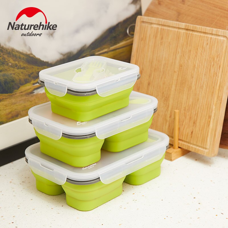 NatureHike na wolnym powietrzu składane silikonowe pudełka na kanapki pojemniki na żywność przenośne piknikowe zamknięte pojemniki na żywność