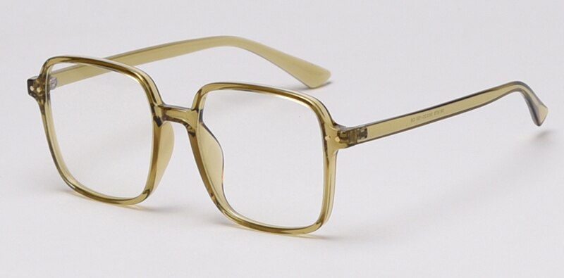 Peekaboo, gafas de protección para los ojos, montura cuadrada para ordenador para hombre TR90, gafas bloqueadoras de luz azul, gafas ópticas para mujer ultralivianas: green with clear