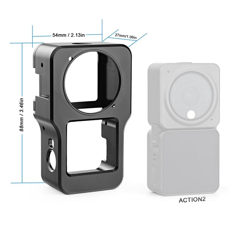 Schutzrahmen in kaninchenkäfigform, sturzsichere schutzabdeckung, kamera-wärmeableitungsrahmen für dji action 2