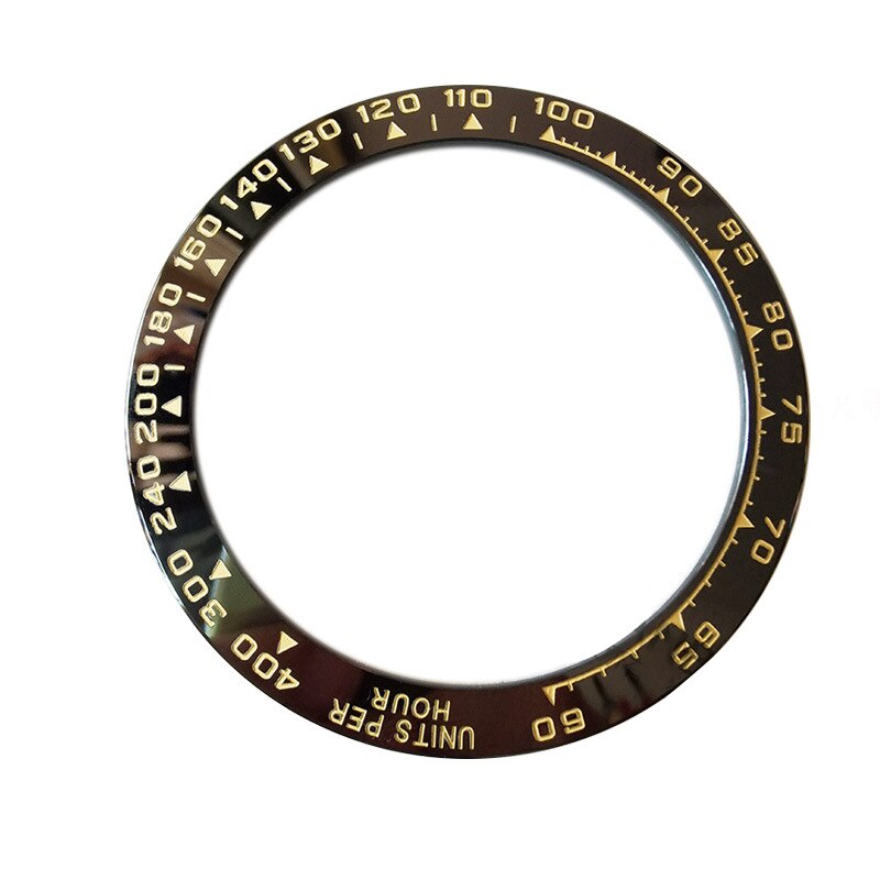 38.5Mm Keramische Horloge Bezel Horloge Gezicht Binnendiameter 30.5Mm Dikte 3Mm Geschikt Voor Man Horloge Vervanging Accessoires: Black gold