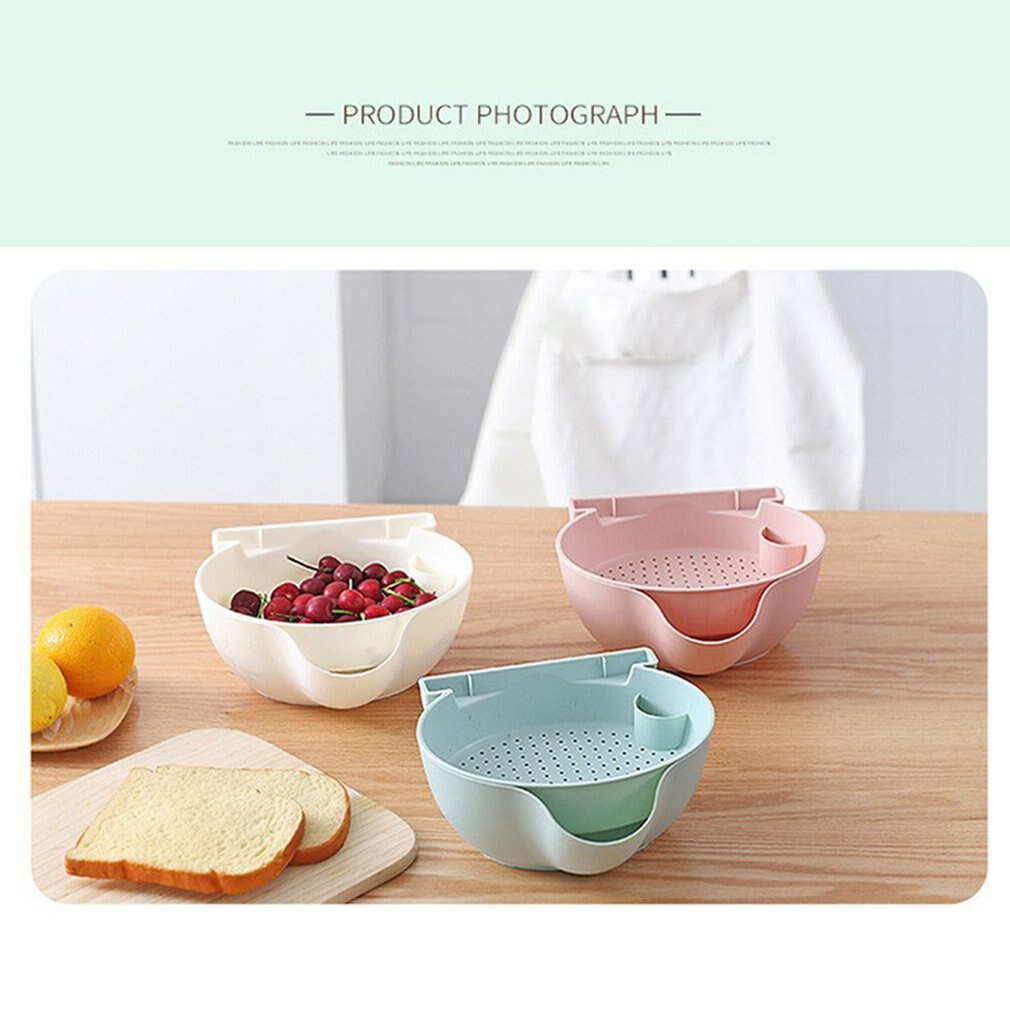 Double fruit tray drain basket PP Double-layer Home use Lazy candy tray box Kitchen Living room Nibbling