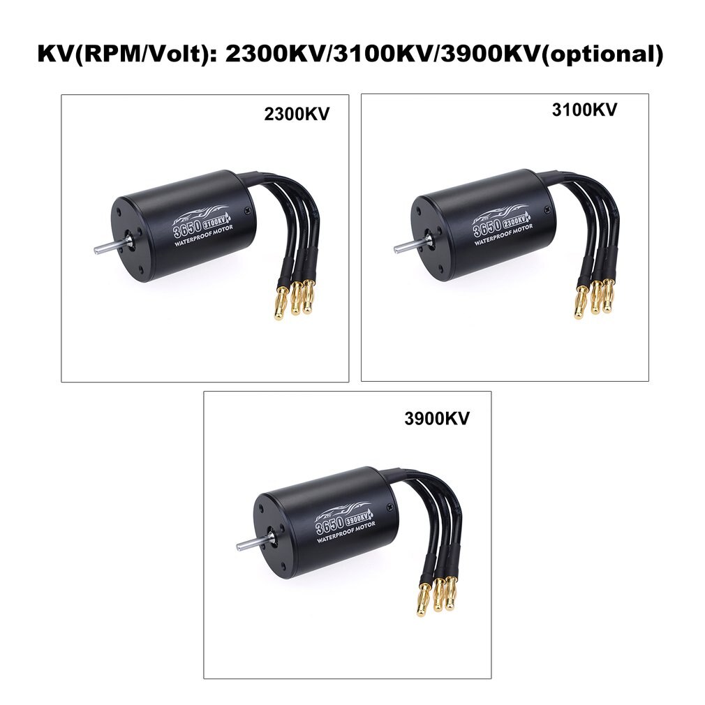 3650 2300/3100/3900KV / 3660 2600/333800KV Motor With 60A ESC Kit Waterproof Brushless Motor for 1/10 RC Car Boat ESC Racing