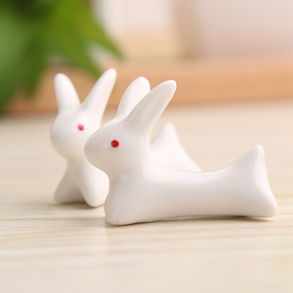 4Stck Hase bilden Essstäbchen Gestell Japanischen Stil Porzellan Löffel Halfter Essstäbchen Rest für Hotel und Haus