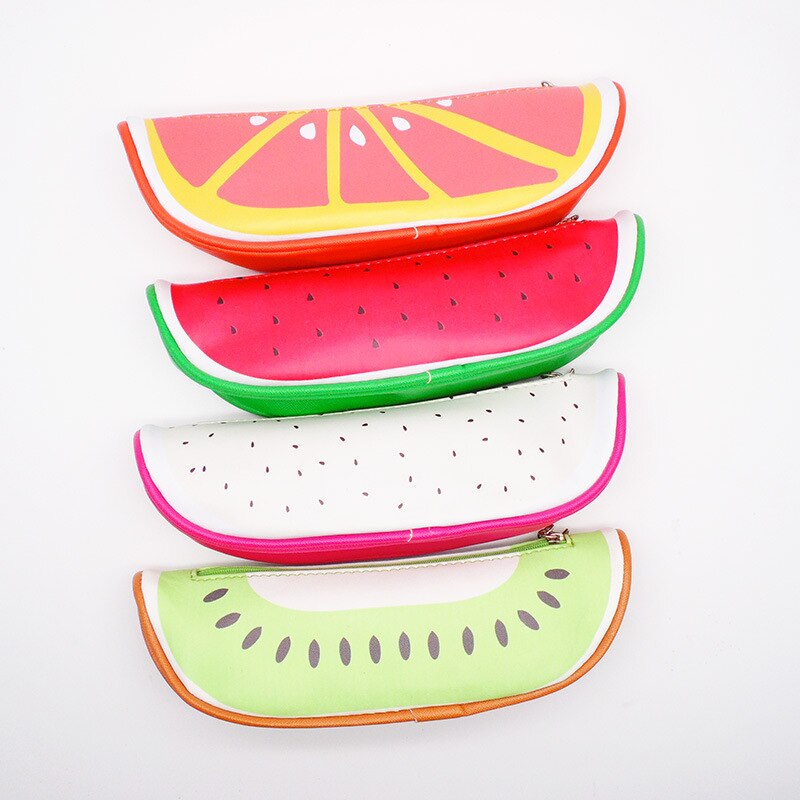 1 pc fruit pennenzak watermeloen sinaasappel kiwi opbergzak student schrijfwaren fruit schattige etui kinderen