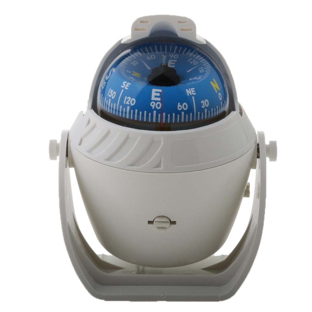 Marine Compass LED Lights Illuminated Light Up Electronic Digital Navigation Ball Compass for Boat Caravan Truck, White