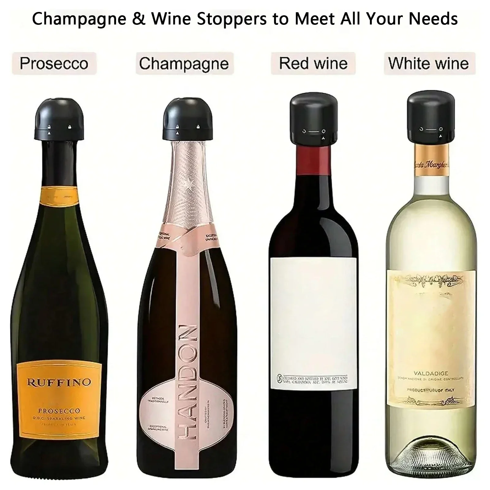 1 pz Nero Cucina Domestica Sigillatura Bottiglie di Vino Rosso Tappi Mini Conservazione Spin A Prova di Perdite Vino Champagne Tappi Tappo