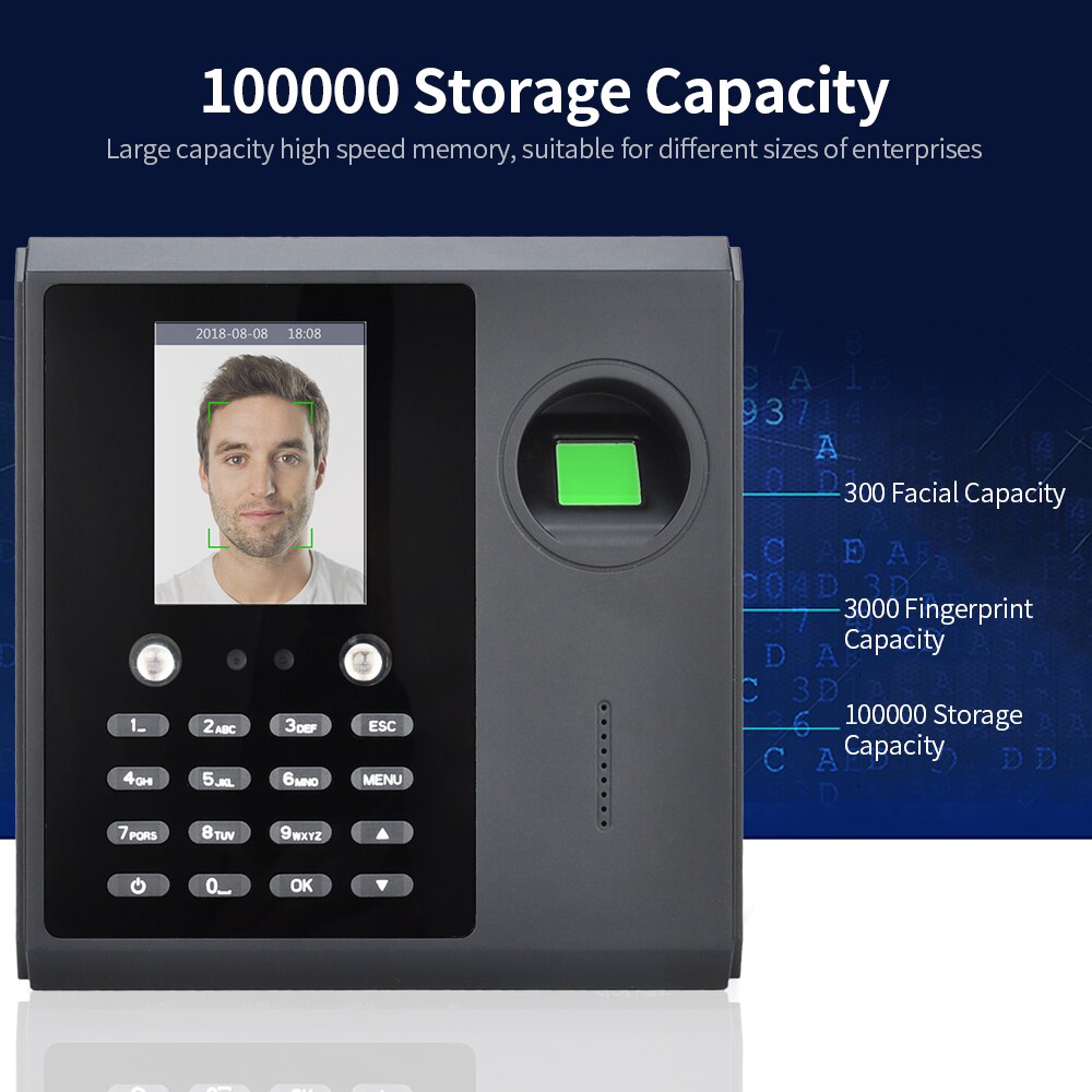 Facial And Password And Fingerprint Attendance Time Device Wide application 2.8 Inch LCD Display Easier Operating