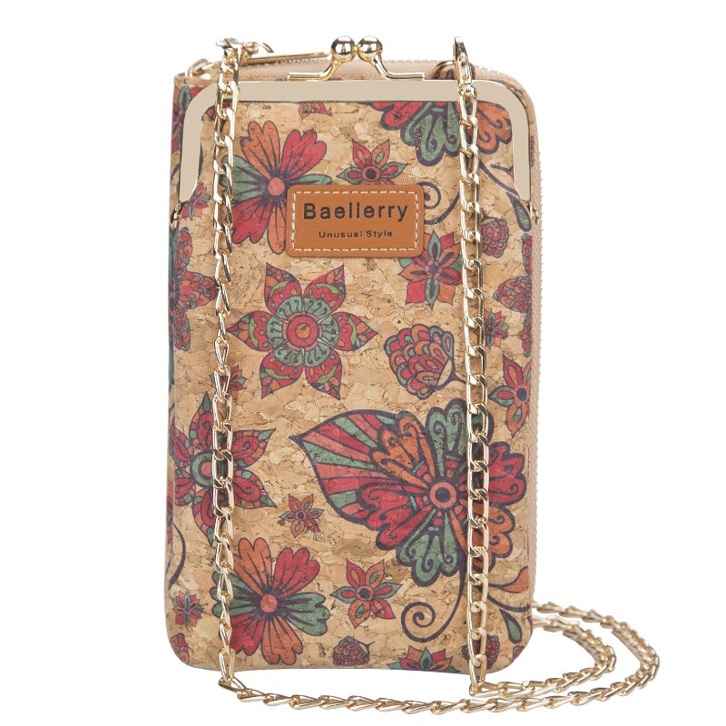 Women&#39;s Wallet Mobile Phone Bag Female Korean Large-capacity Floral Printed Messenger Bag Wood Grain Multi-card Lady: style6