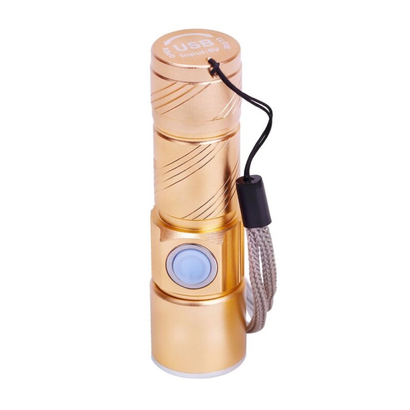 Camping Light USB Handy Powerful LED Flashlight Rechargeable Torch Flash Light Bike Pocket LED Zoomable Lamp: G