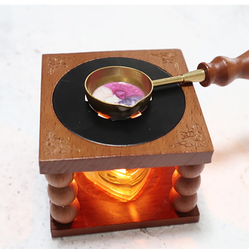 Vintage Beuken Wax Smelter Kaars Wax Smelten Pot Kleine Oven Speciale Voor Zegellak Verwarming Tool Wax Smelt Kaars Accessoires