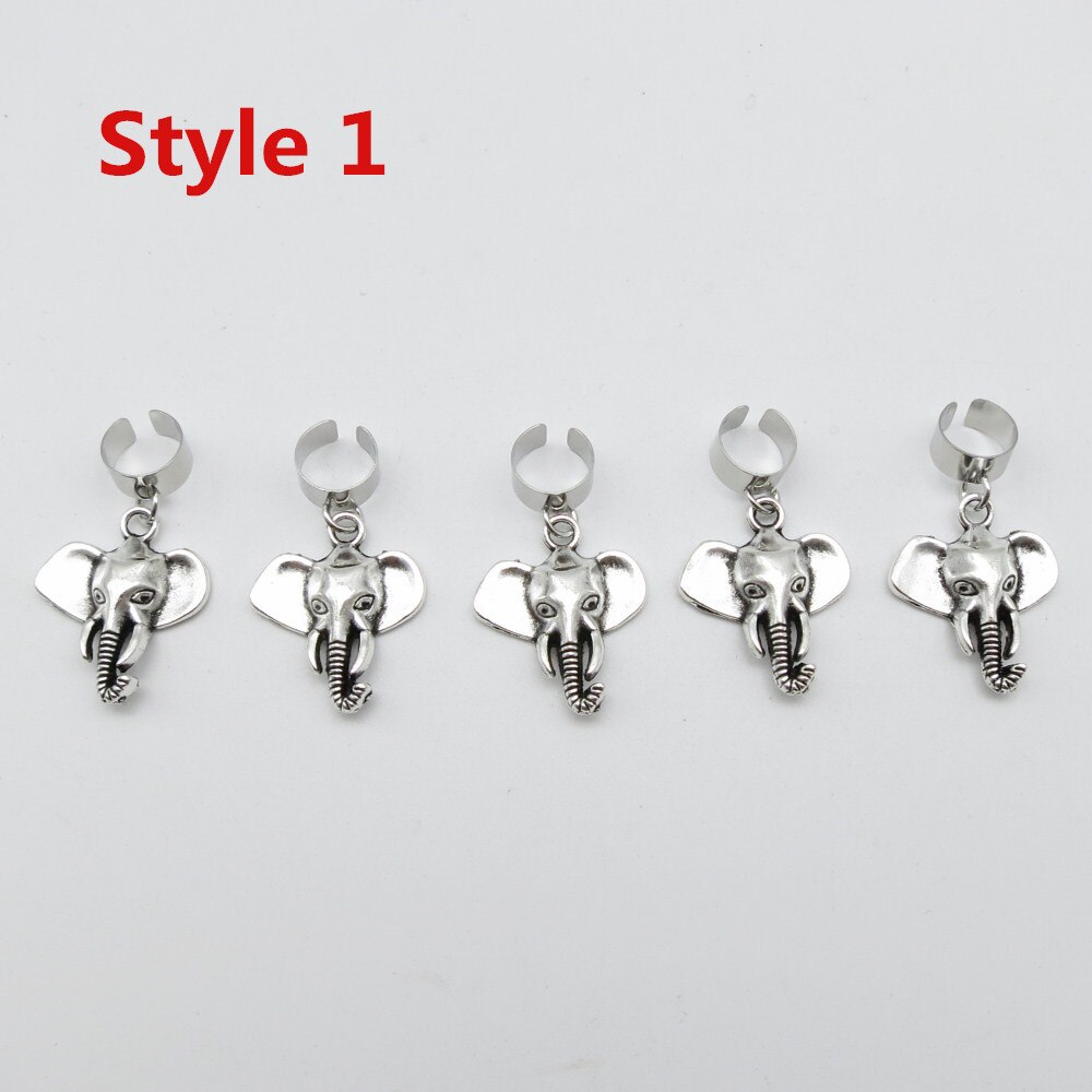 5 Stks/pak Olifant Verstelbare Haar Vlecht Dread Dreadlock Kralen Clips Manchetten Ringen Sieraden Dreadlock Accessoires