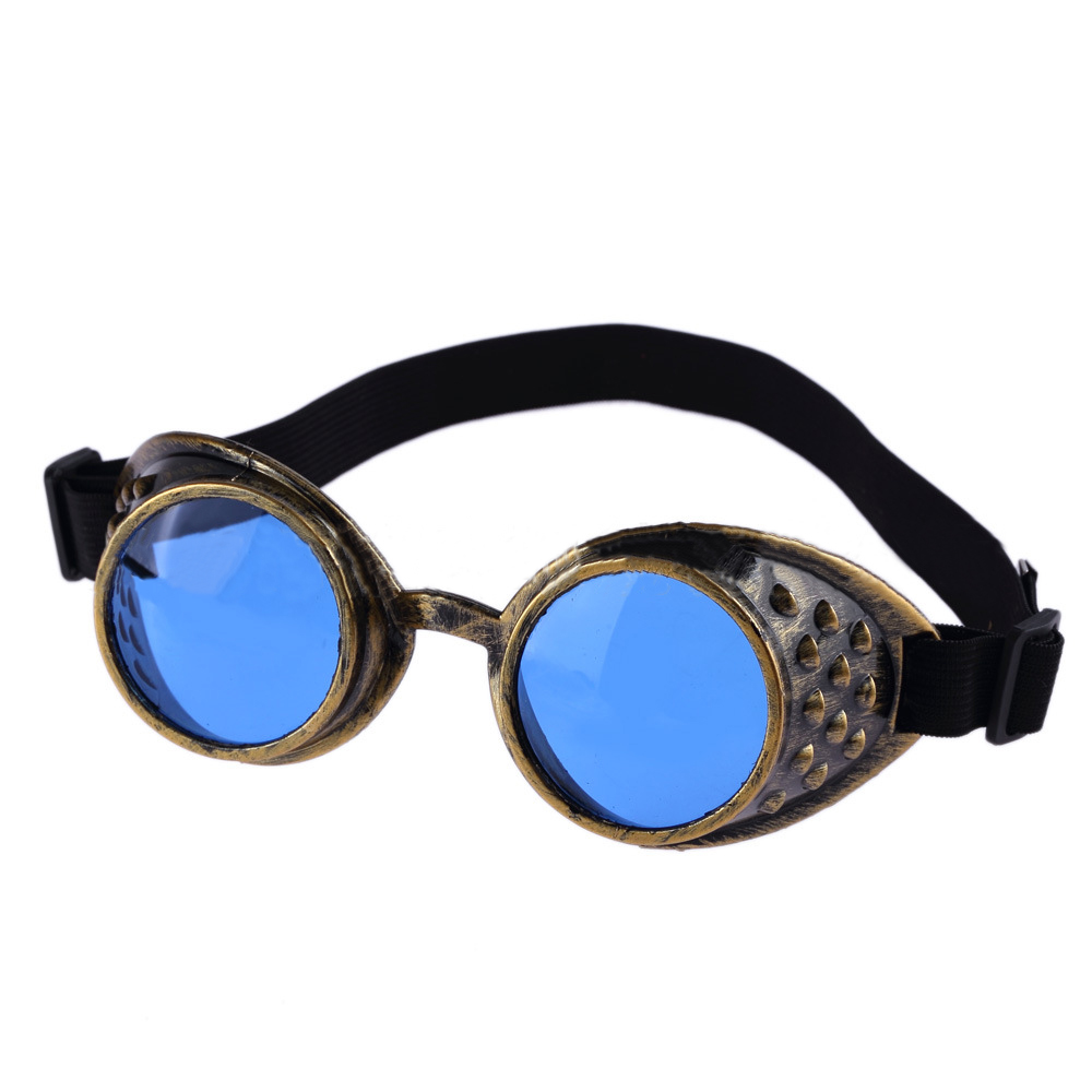 Vintage okulary Steampunk dla dorosłych okulary Cosplay gogle dekoracje na Halloween Heavy Metal gogle kierowcy soczewki Eclipse unisex: green