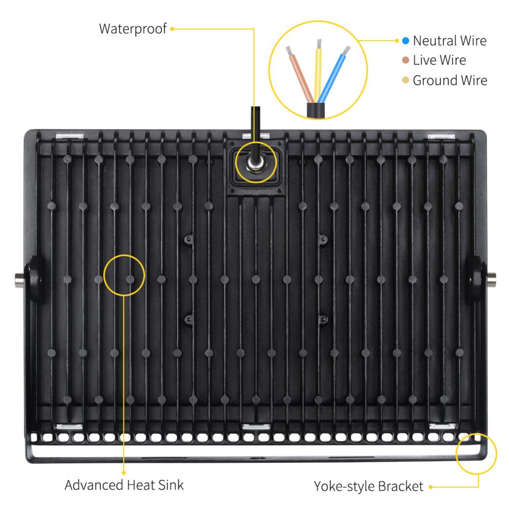 200W LED Flood Light SMD Outdoor Light Warm White 110V Ultra-thin IP65 Waterproof Energy Saving Spotlight For Garden Yard
