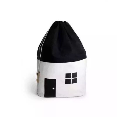 eins neue treppe kleine haus reine baumwolle strahl lagerung tasche schwarz und weiß: weiß