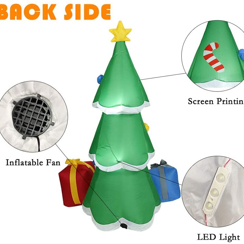 160Cm Giant Opblaasbare Kerstboom Met Geschenkdozen Led Verlichte Speelgoed Verjaardag Bruiloft Christmas Party Props Yard Home Deco