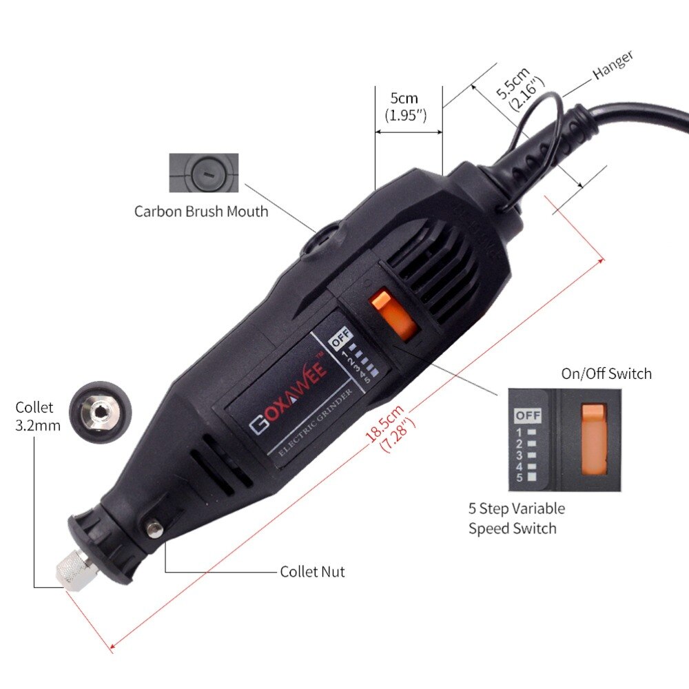 GOXAWEE 220V électrique Mini perceuse vitesse Variable électrique graveur meuleuse outils électriques Dremel Mini perceuse électrique outils rotatifs