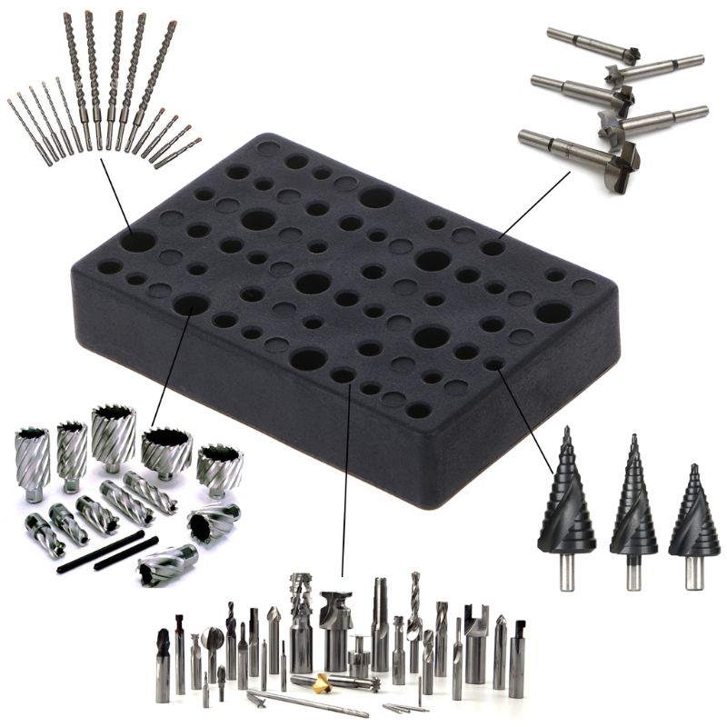45 Holes Electric Drill Bit Storage Block Box Drill Head Holder Organizer Case