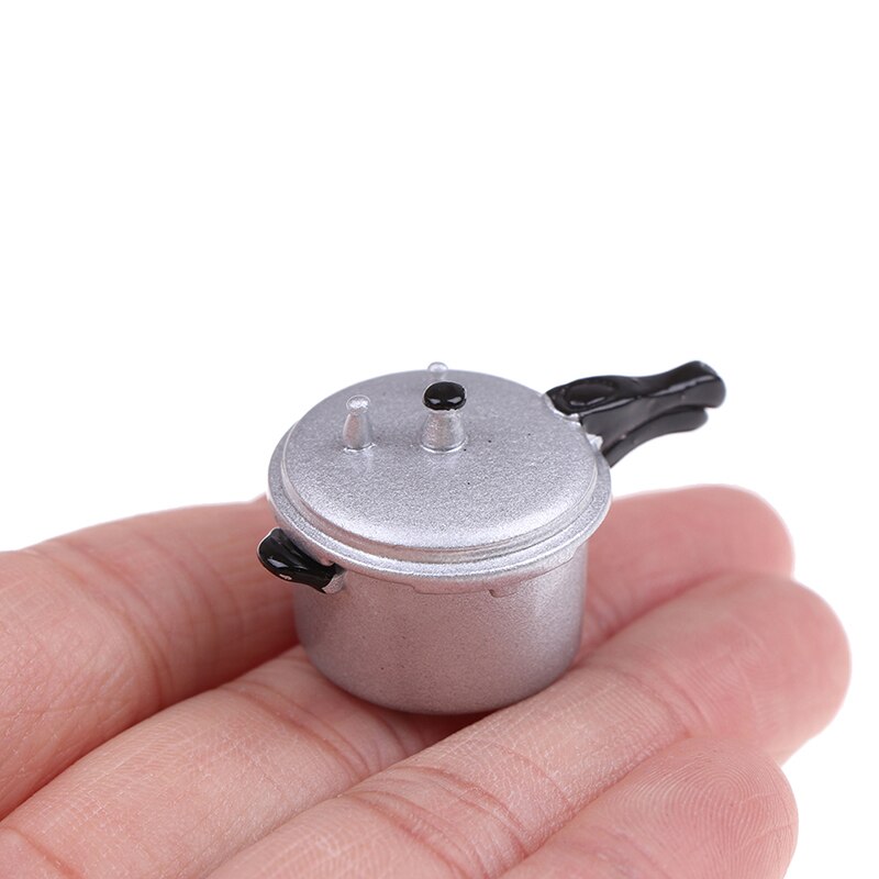 Simulation 1:12 Scale Dollhouse Miniature Kitchen Cooking Utensil Pressure Cooker Autoclave Toy Kitchen Tools