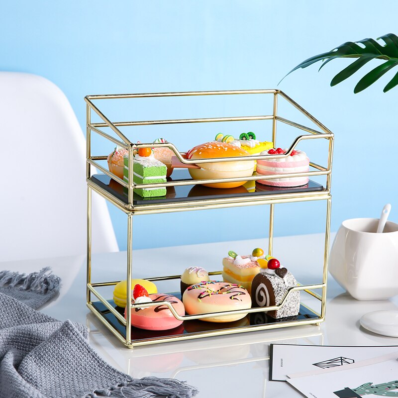 Anfei ankom parfume opbevaring organisator metal guld læbestift kosmetisk arrangør roterende kage display arrangør